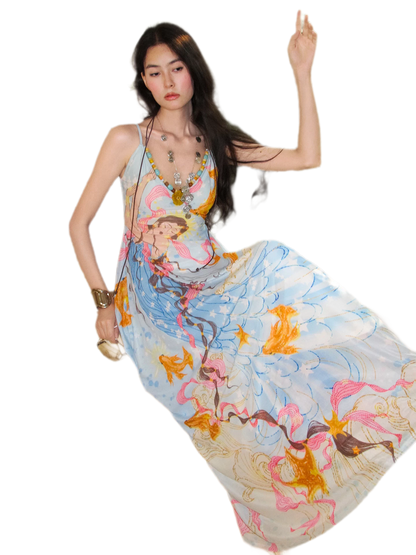 Beaded Floral Cami Dress