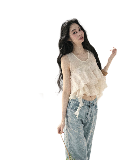 Moonlight Chiffon Crop Top