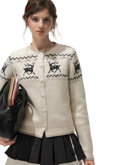 Fair Isle Cropped Cardigan