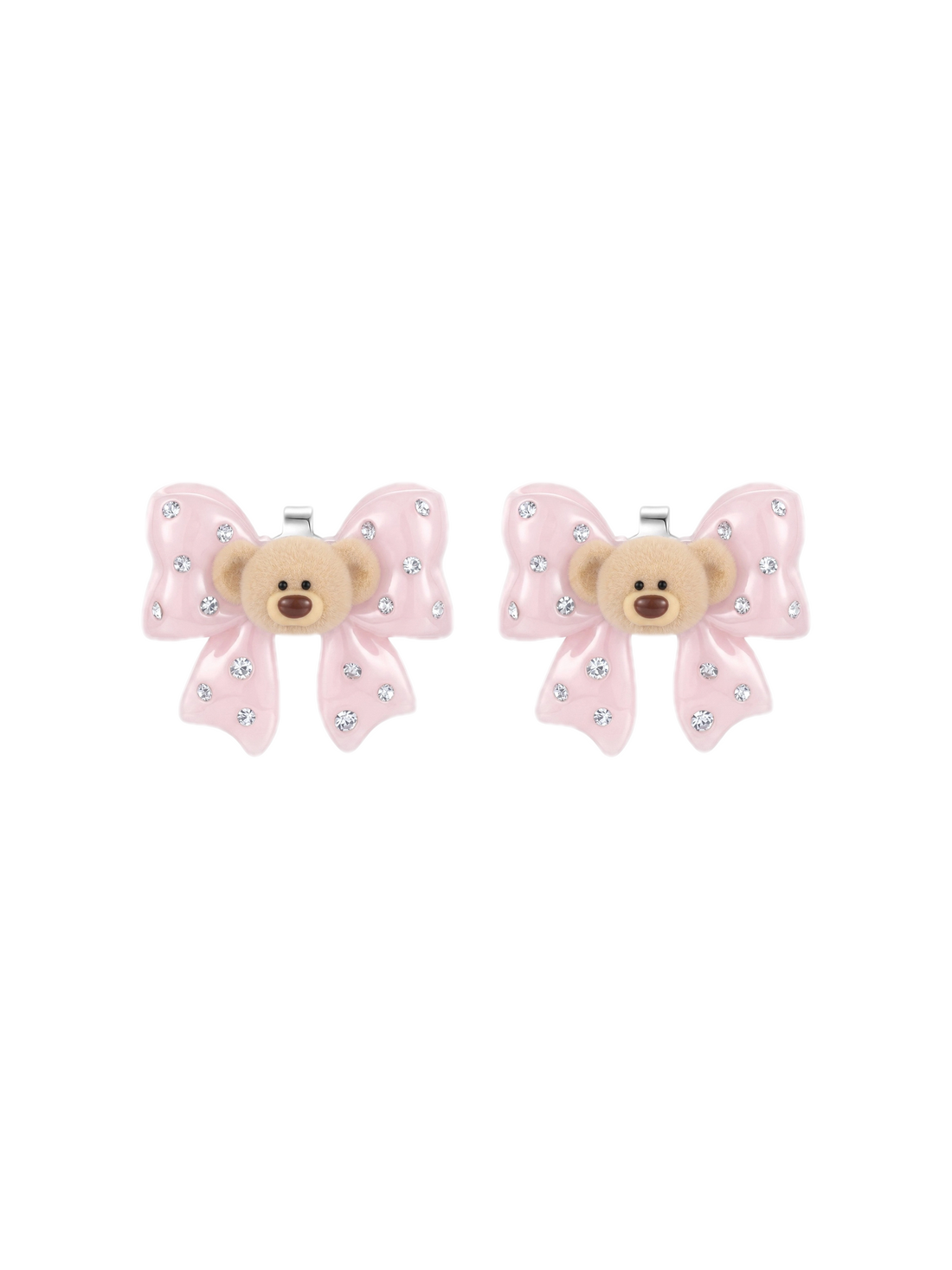 13DE MARZO Mini Bear Bow Studs – Earrings