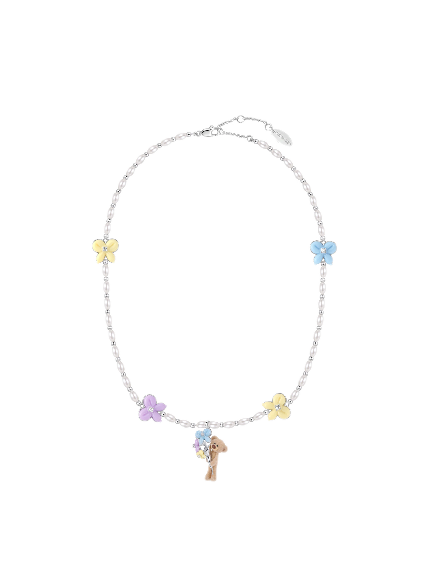 Balloon Bow Bear Necklace