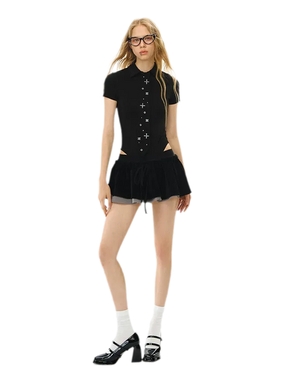 Detachable Tie Short Jumpsuit
