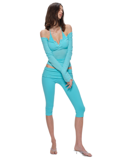 Stretch Studded Capri Pants