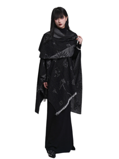 Celestial Fringed Oversized Shawl