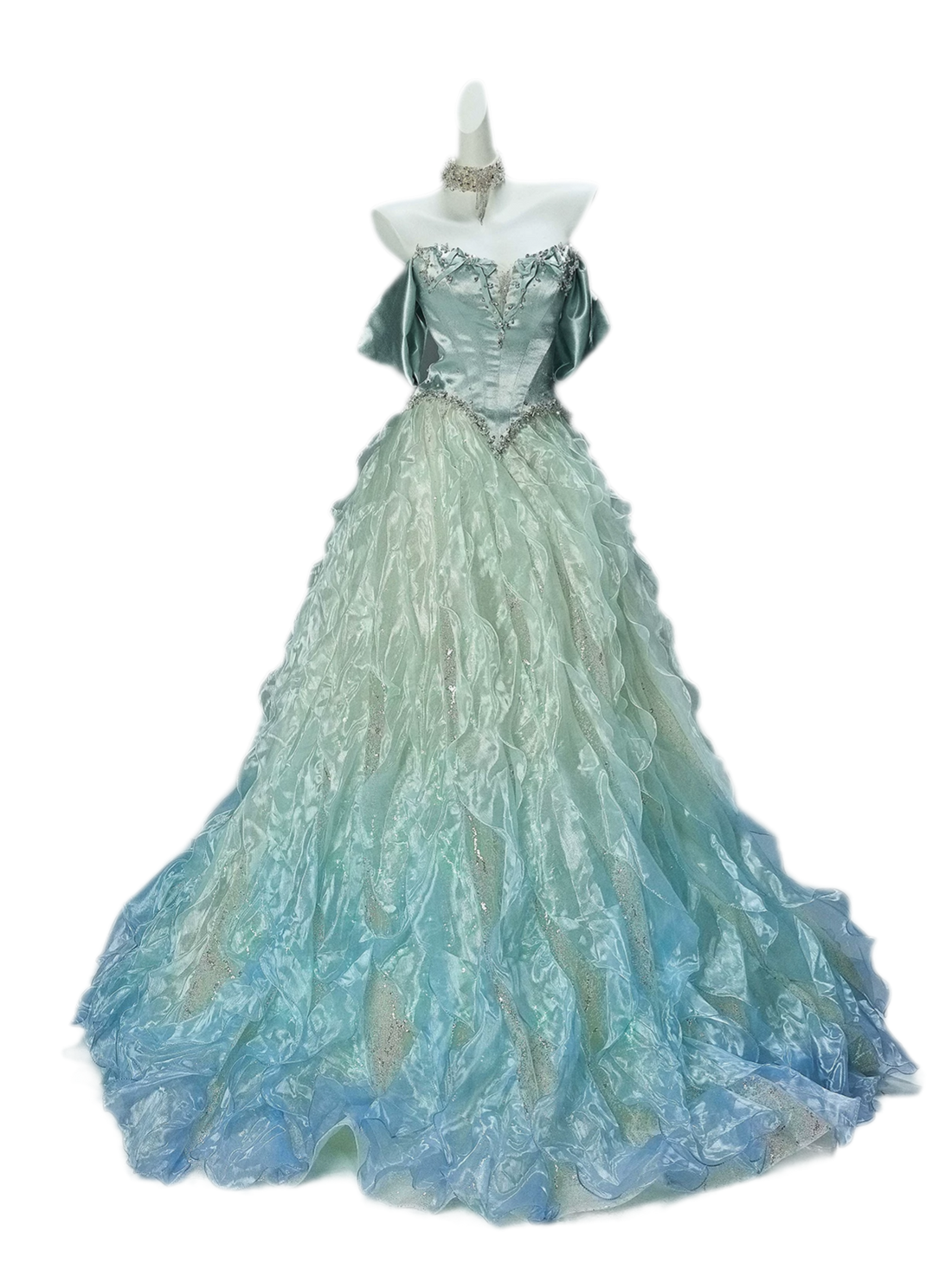 Beaded Gradient Ball Gown