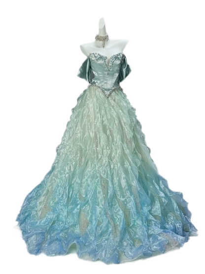 Beaded Gradient Ball Gown