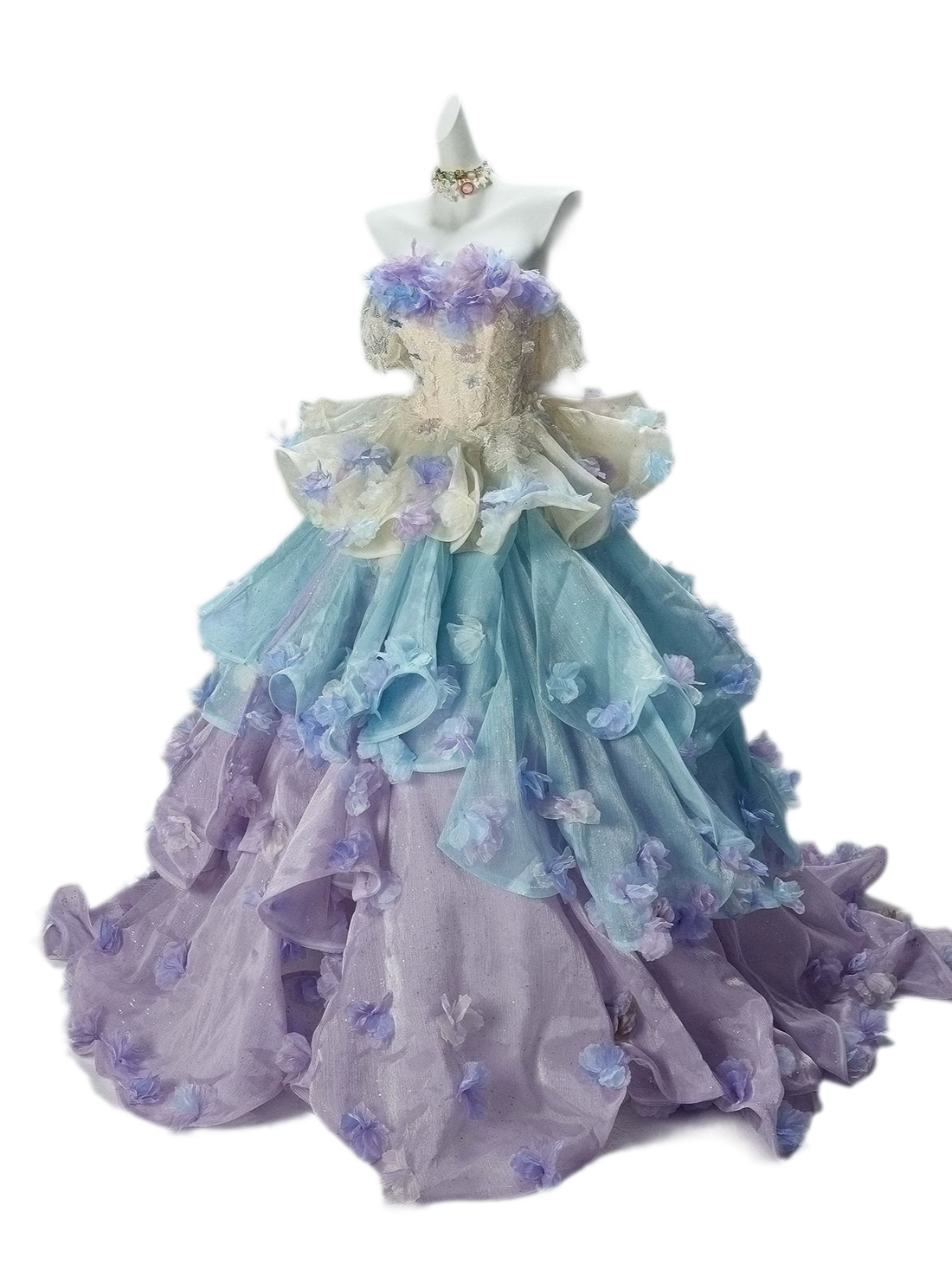 Gradient Floral Ball Gown