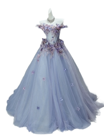 Abito da ballo con corsetto floreale