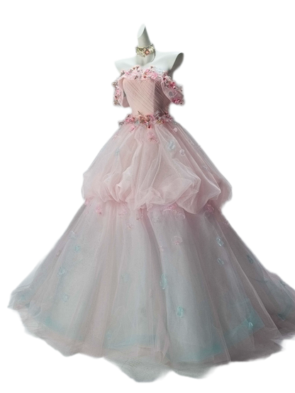 Abito da ballo principesco in tulle floreale