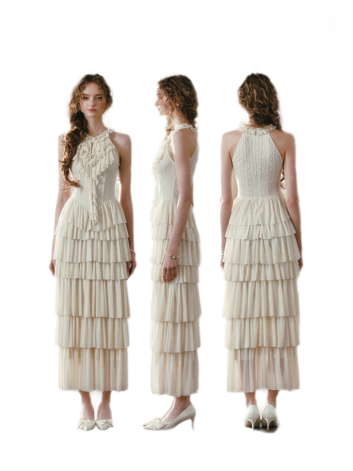 Ruffled Corset Fishbone Dress