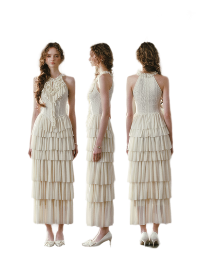 Ruffled Corset Fishbone Dress