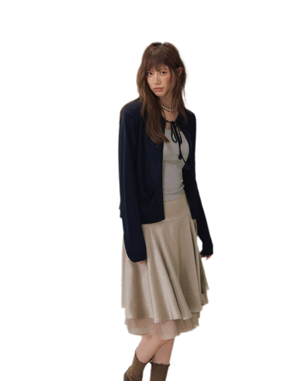 Tie-Front Knit Cardigan