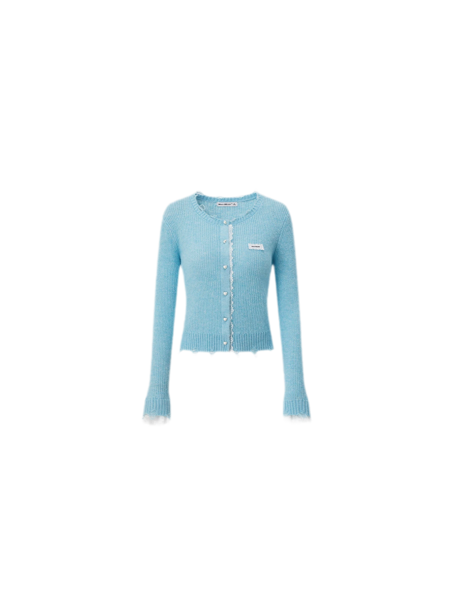Lace Distressed Cropped Knit Sweater