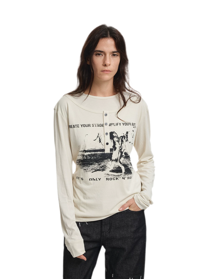 Modal Henley Long-Sleeve T-Shirt