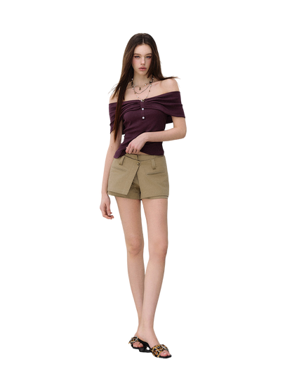 Deconstructed Detachable Layered Cargo Shorts Set