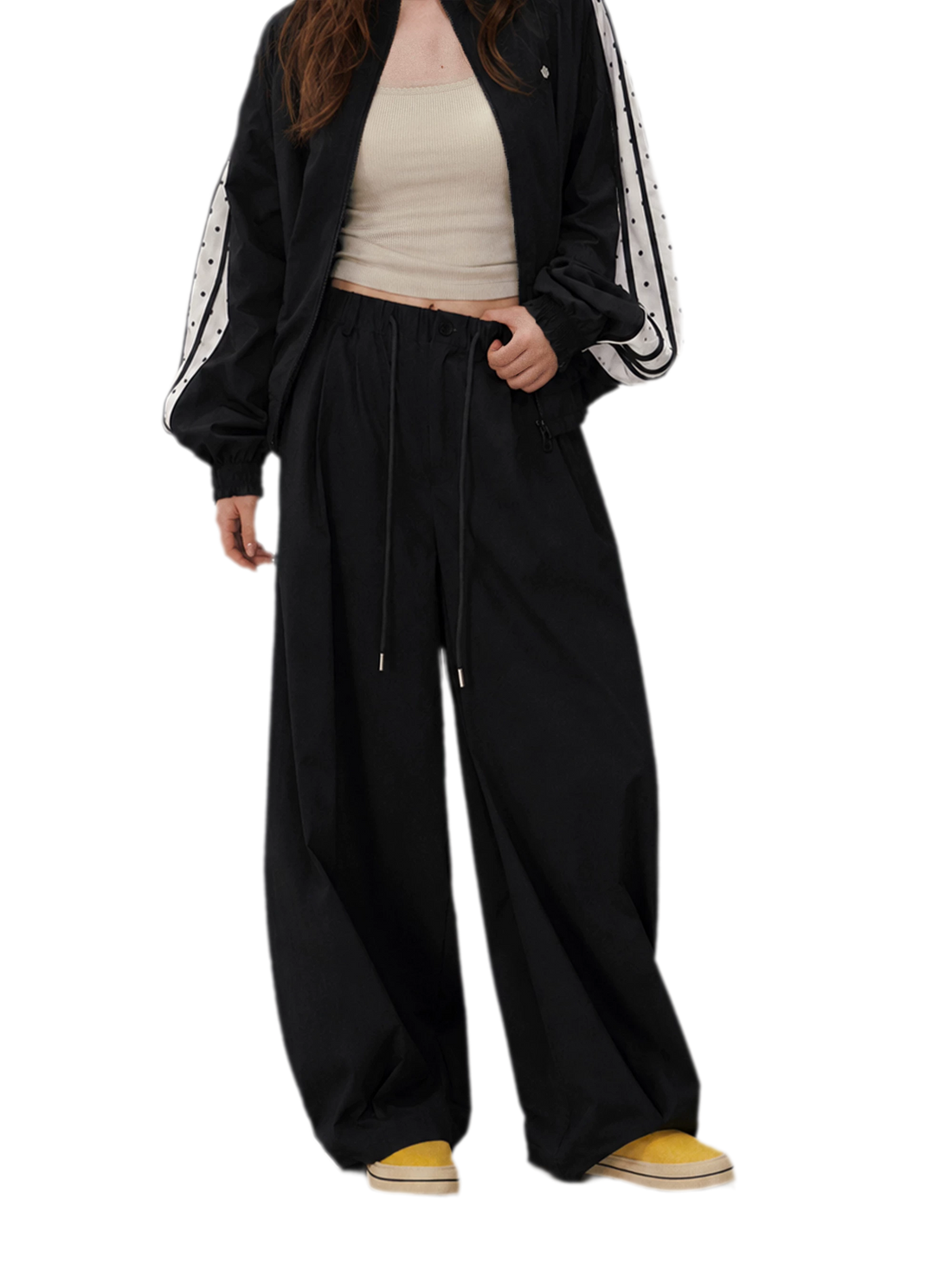 Stripe Tape Wide-Leg Pants