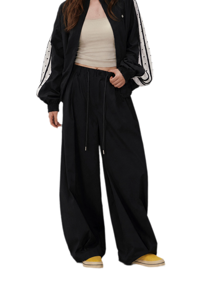 Stripe Tape Wide-Leg Pants