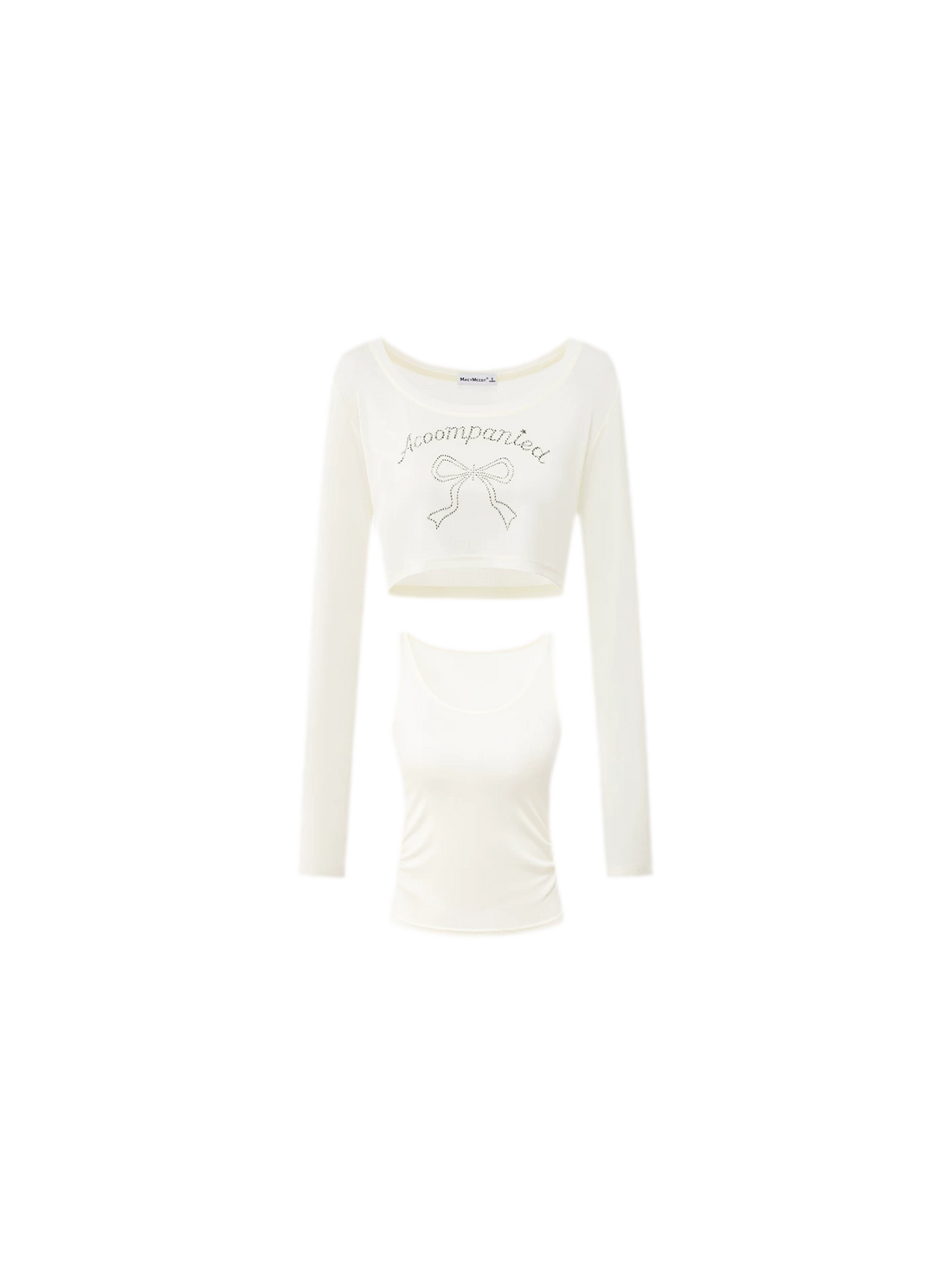MACYMCCOY Bow Rhinestone T-Shirt Set – view 2