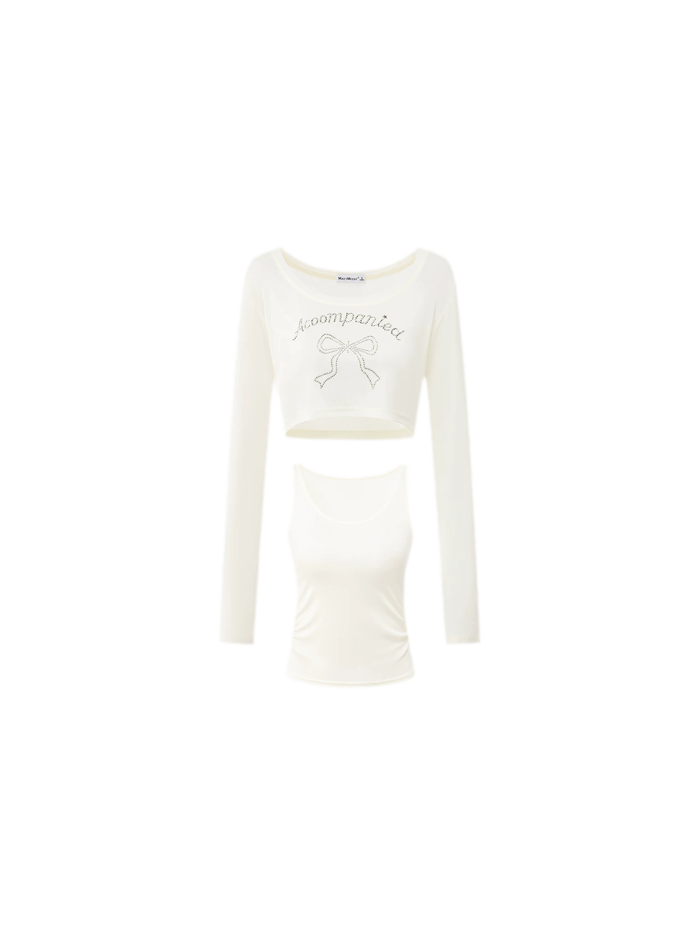 Bow Rhinestone T-Shirt Set
