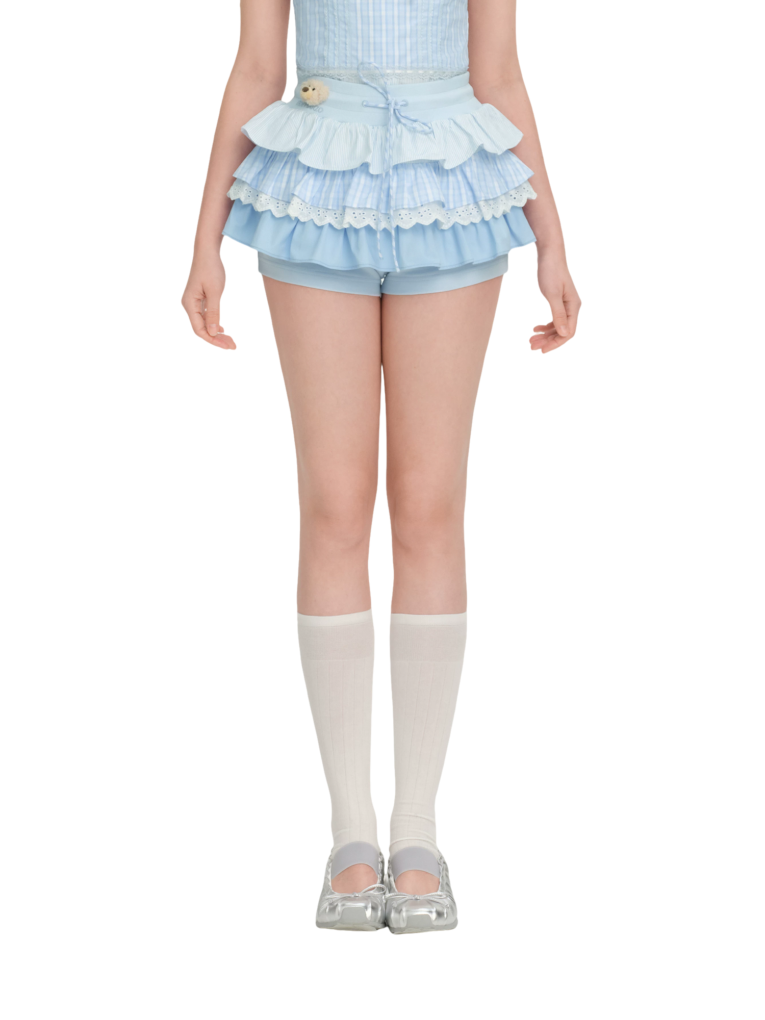 Patchwork Ruffle Shorts
