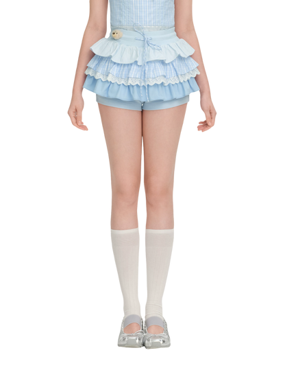 Patchwork Ruffle Shorts