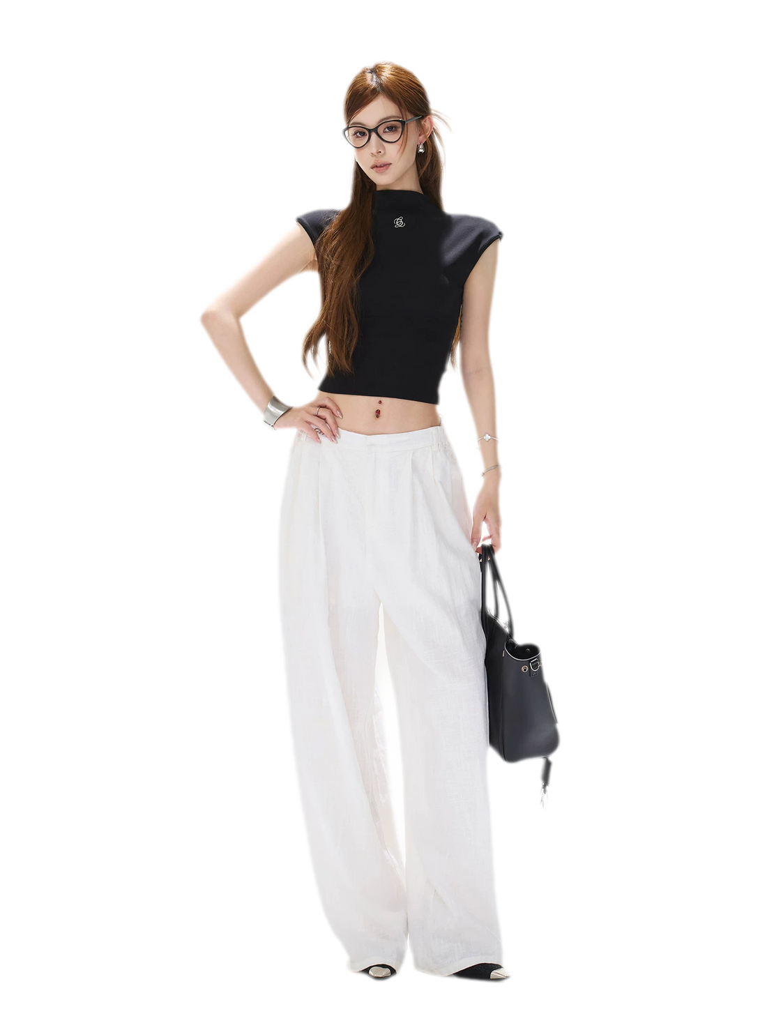 Lyocell Slim Embroidered Top