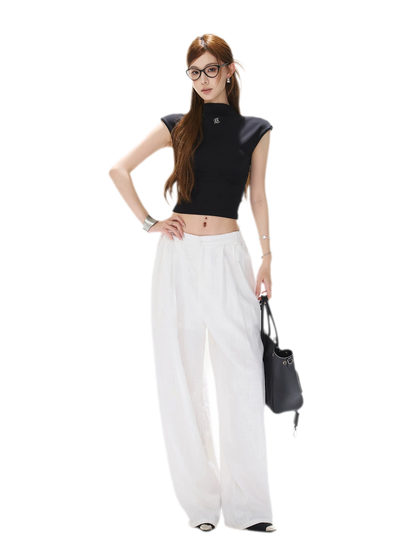 Lyocell Slim Embroidered Top