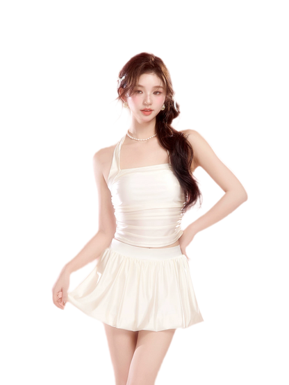 White Two-Piece Swim Dress