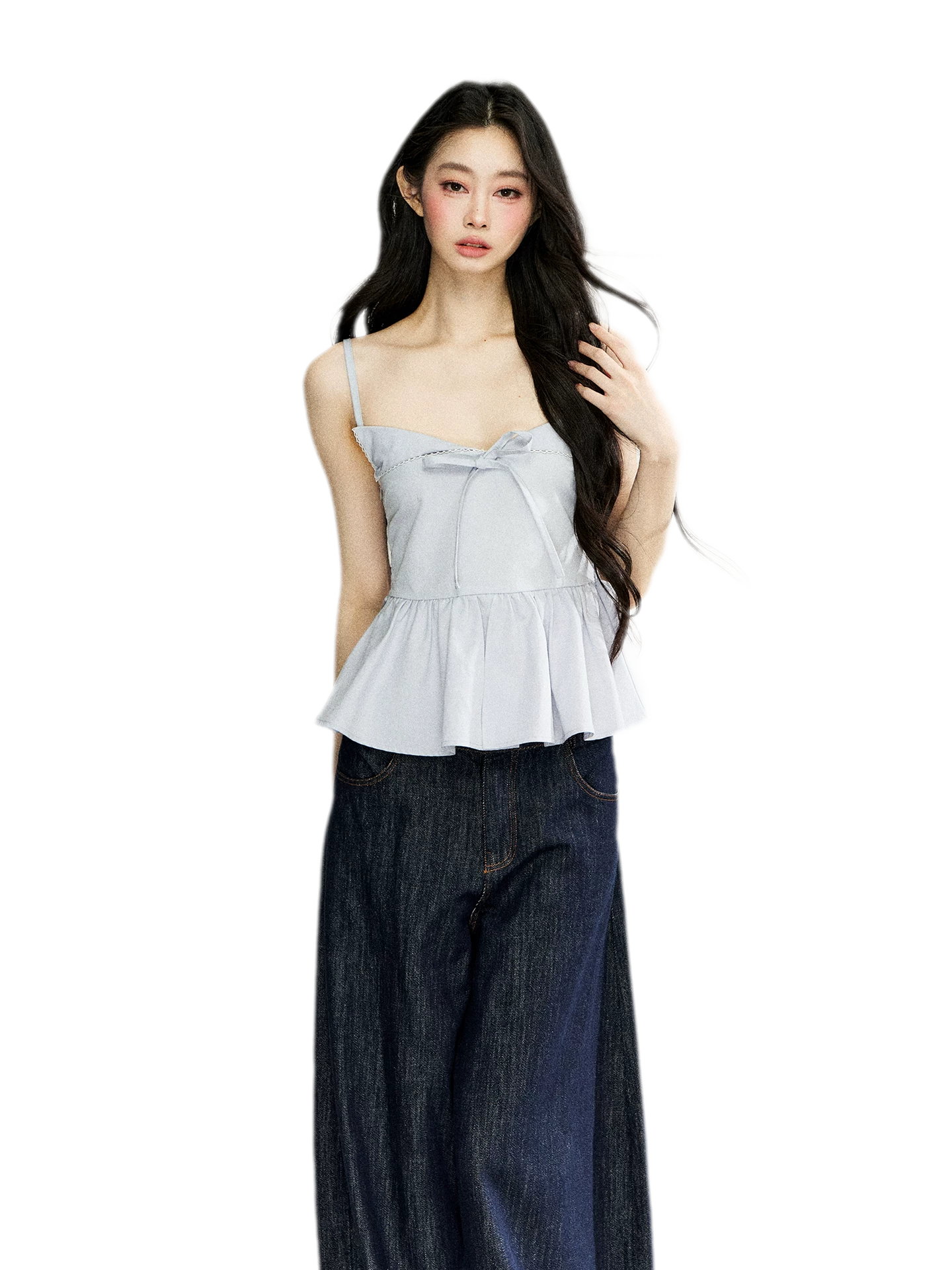 Ruffled Bow Strap Cami