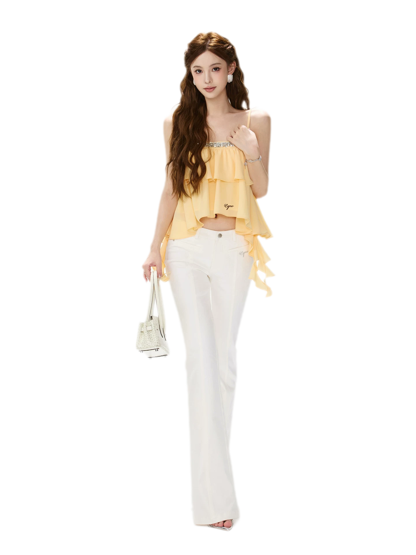CYNR Crystal Ruffle Cami – view 3