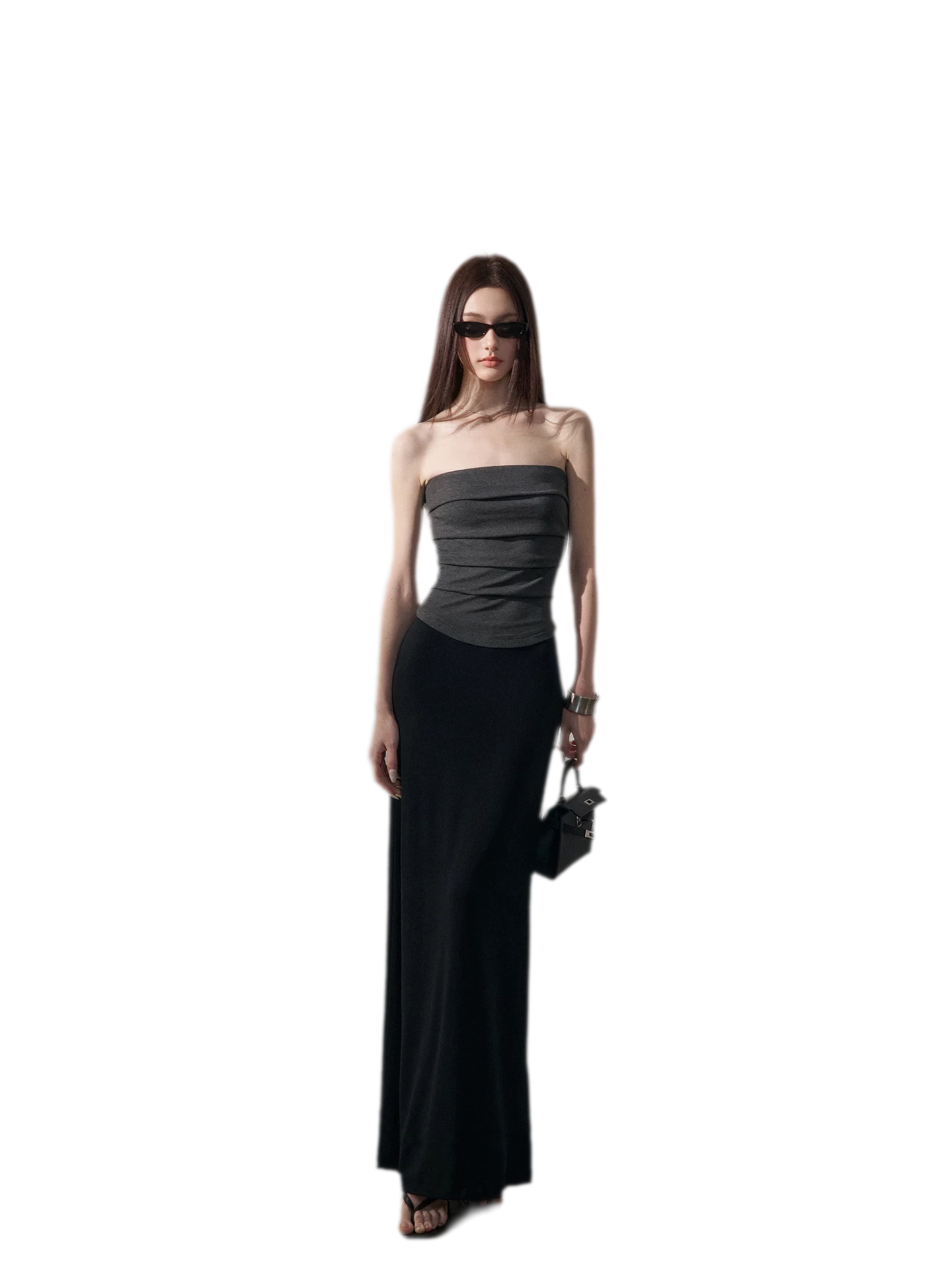 Colorblock Pleated Knit Dress