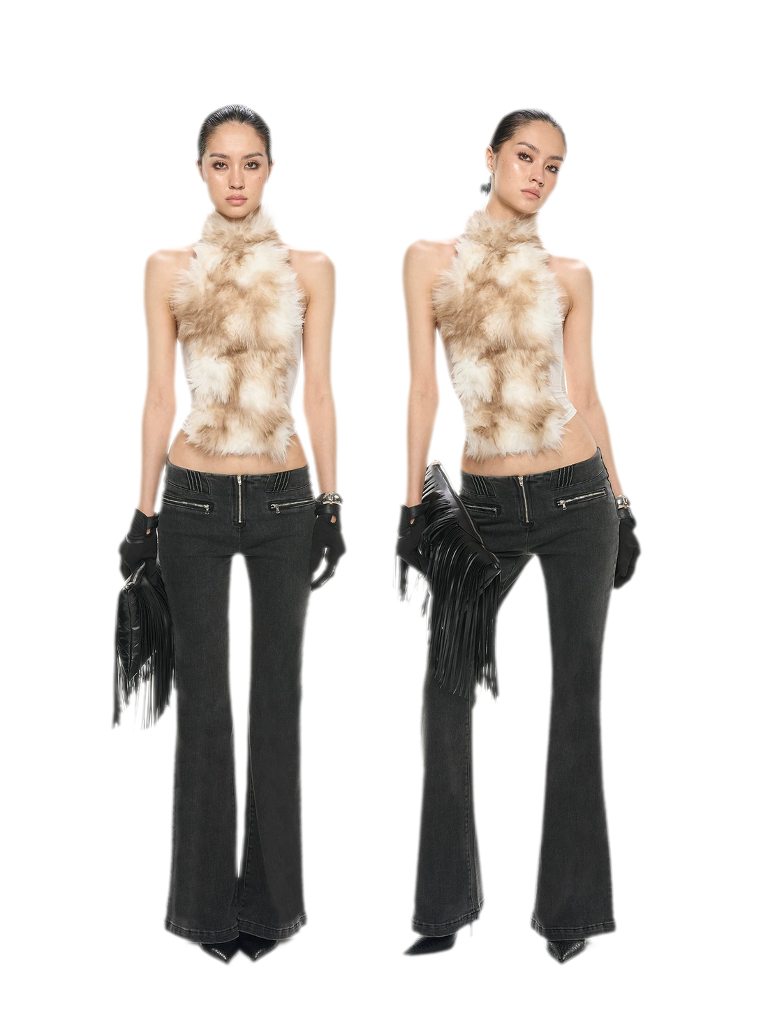 Fox Fur Mesh Halter Top