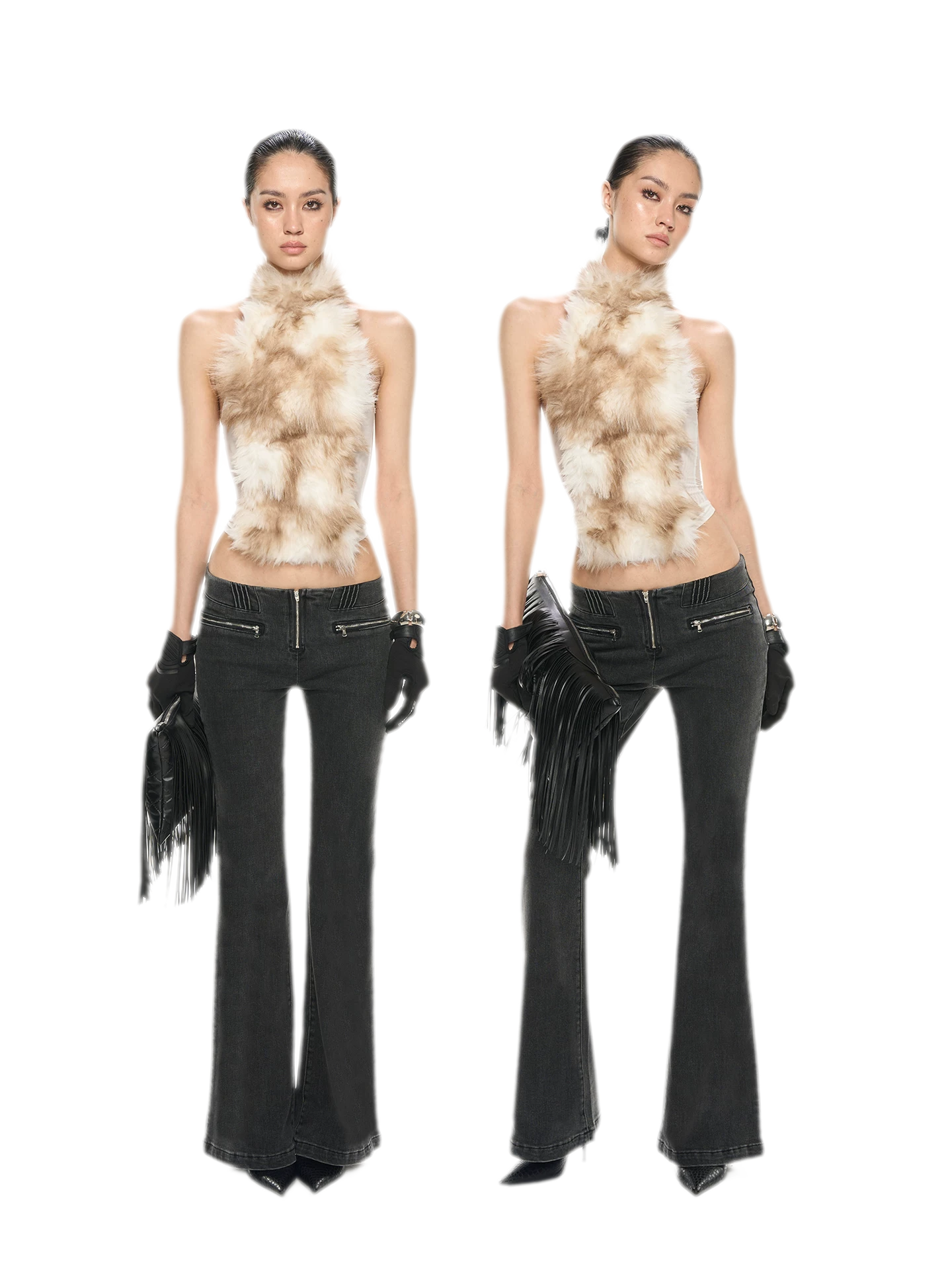 Fox Fur Mesh Halter Top