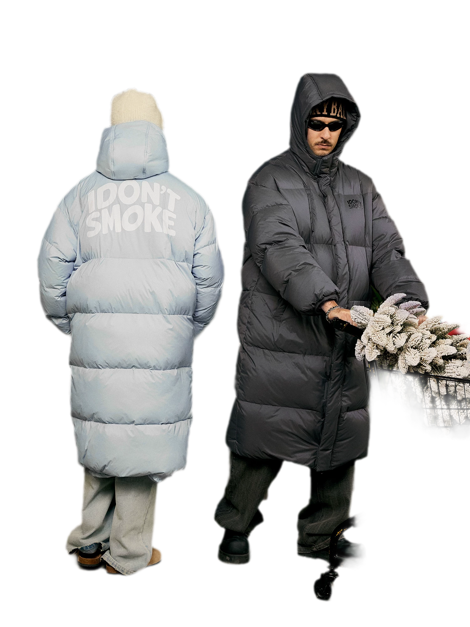 Long Hooded Duck Down Jacket