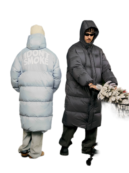 Long Hooded Duck Down Jacket