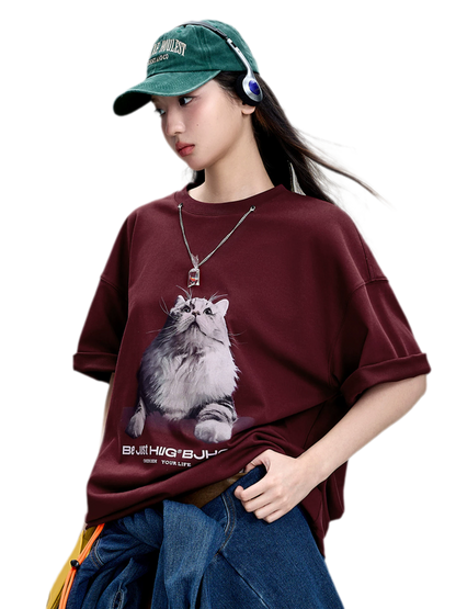 Tactile Graphic Loose T-Shirt