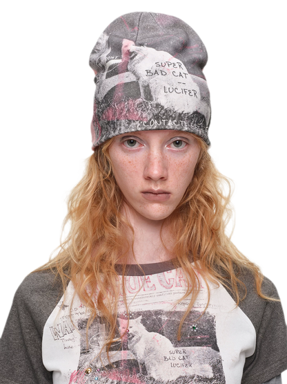 Retro Graphic Knit Beanie