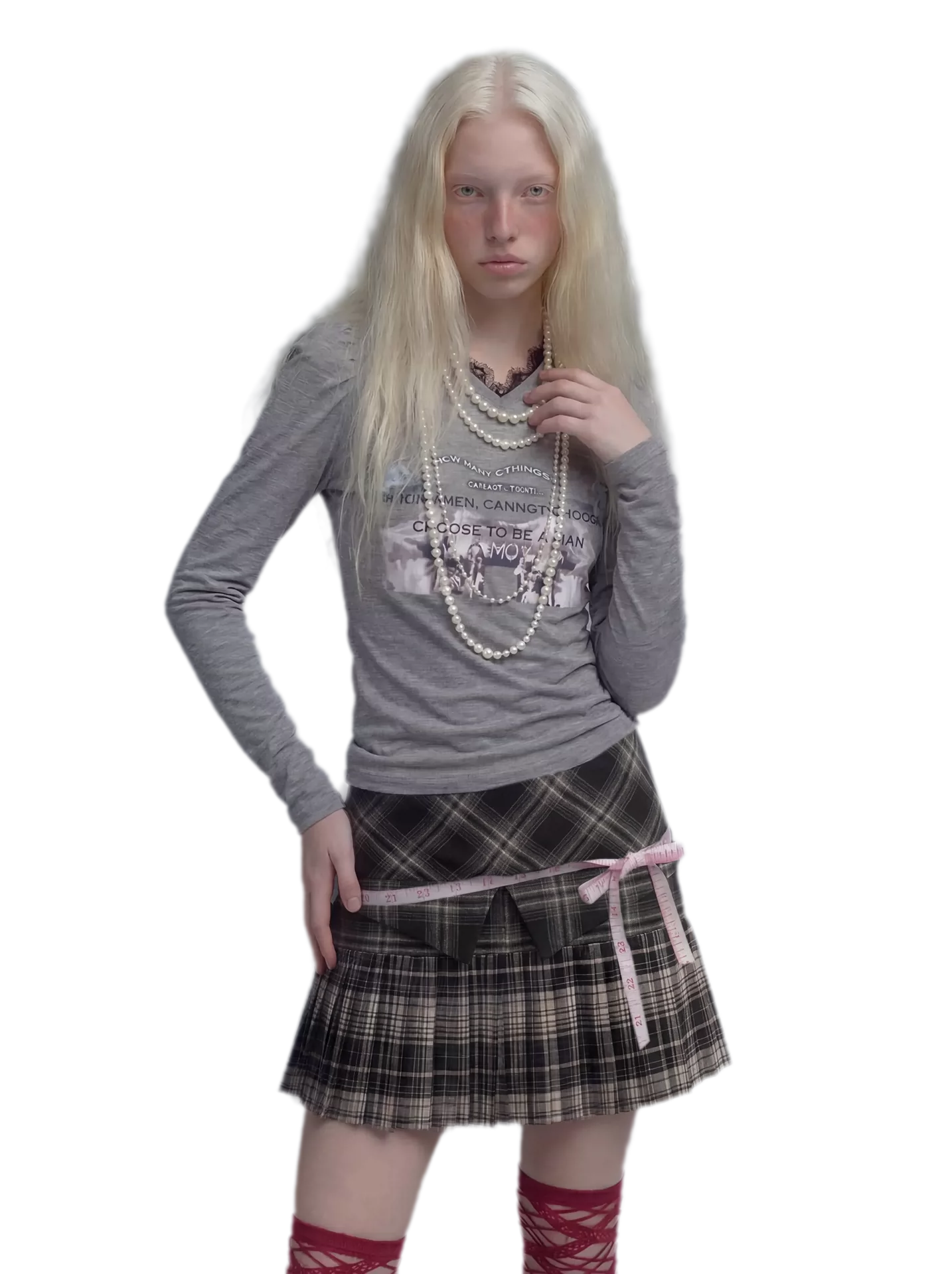 Lace Panel Fitted Long-Sleeve T-Shirt