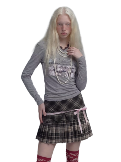 Lace Panel Fitted Long-Sleeve T-Shirt
