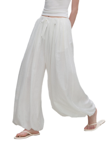 Pleated Balloon-Leg Tencel Trousers