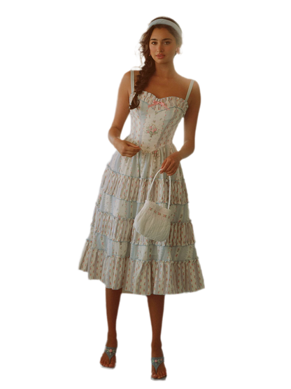 Vintage Ruffle Tiered Dress