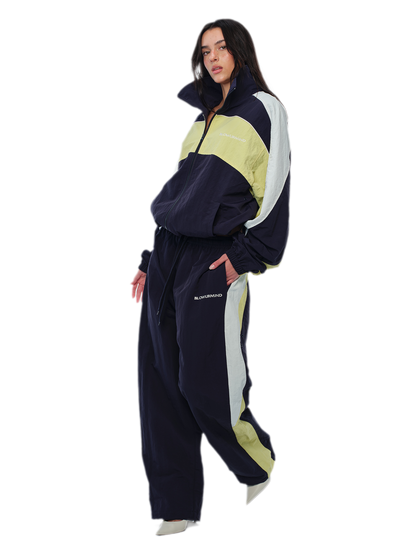 Color-Block Cropped Tracksuit Set