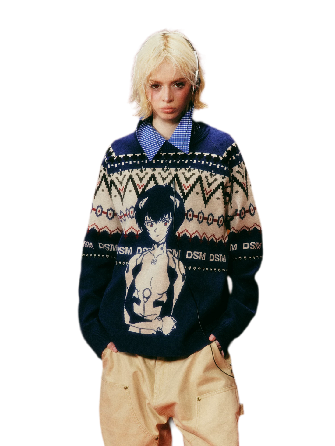 DSM x EVAJacquard Relaxed Graphic Sweater