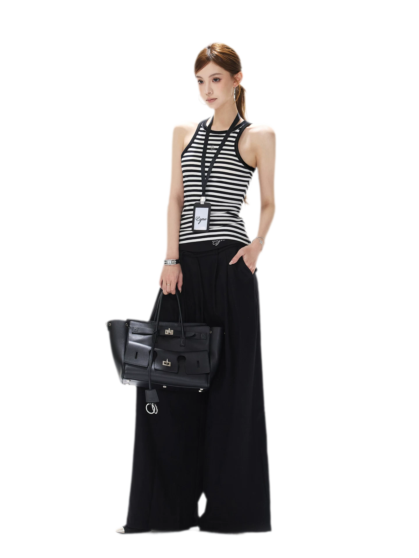 Striped Halter Rib Top