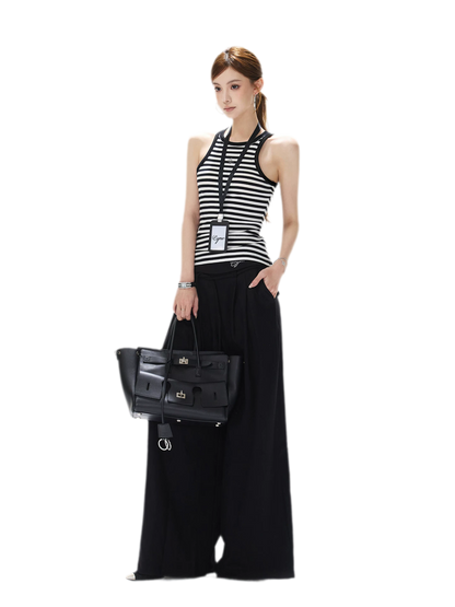 Striped Halter Rib Top