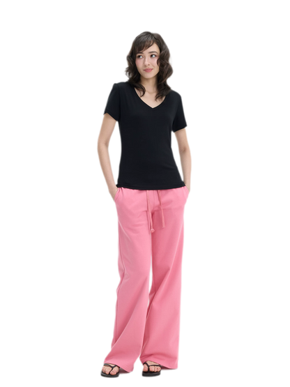 Low-Rise Wide-Leg Loose Sweatpants