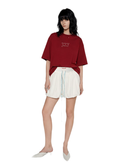 Printed Double-Waist Bubble Skirt