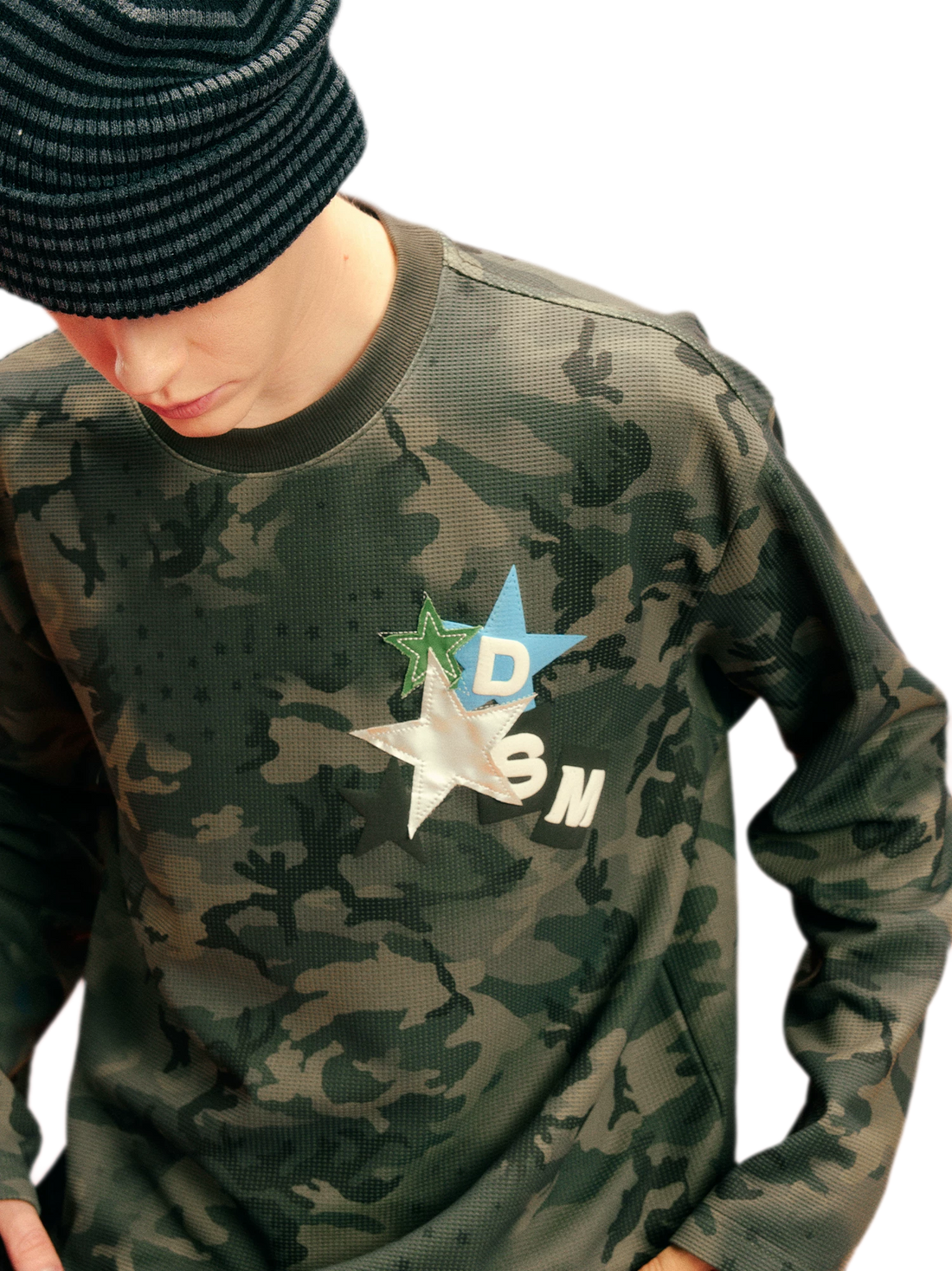 Printed Waffle Camouflage T-Shirt