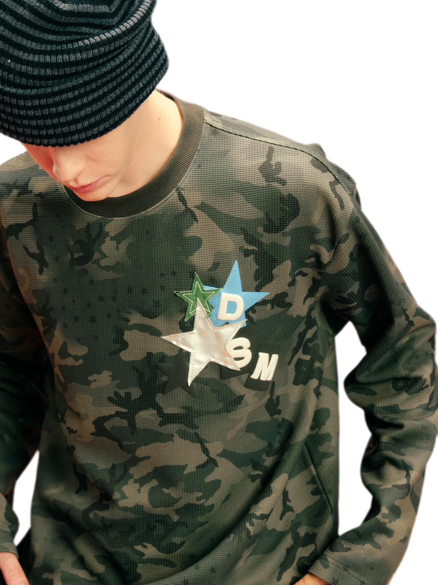 Printed Waffle Camouflage T-Shirt