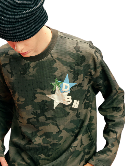 Printed Waffle Camouflage T-Shirt